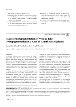 Successful Repigmentation of Vitiligo-Like Hypopigmentation in a Case of Acanthosis Nigricans