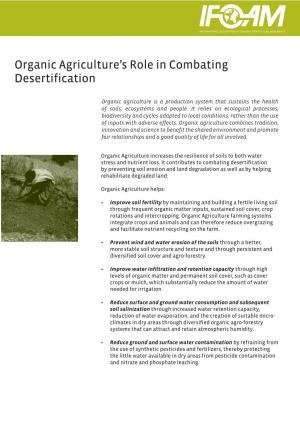 Organic Agriculture's Role in Combating Desertification