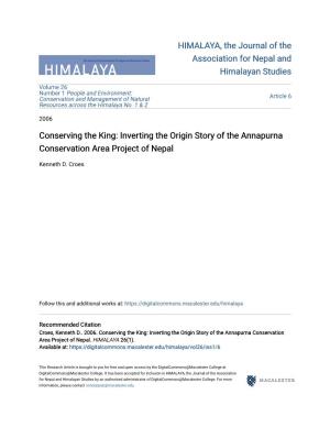 Inverting the Origin Story of the Annapurna Conservation Area Project of Nepal