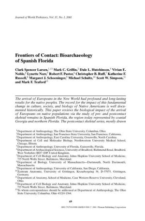 Frontiers of Contact: Bioarchaeology of Spanish Florida