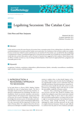 Legalizing Secession: the Catalan Case