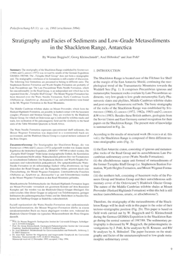Stratigraphy and Facies of Sediments and Low-Grade Metasediments in the Shackleton Range, Antarctica