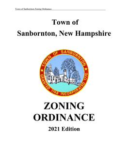 2021 Sanbornton Zoning Ordinance