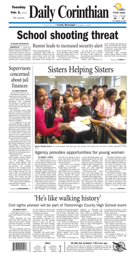Sisters Helping Sisters About Jail Finances by JEBB JOHNSTON Jjohnston@Dailycorinthian.Com Jail ﬁ Nances Continue to Be a Concern for Alcorn County