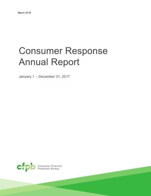Consumer Response Annual Report