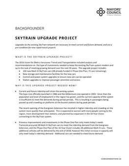 Skytrain Upgrade Project