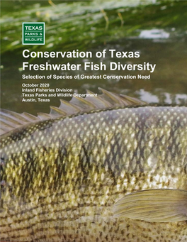 Conservation of Texas Freshwater Fish Diversity Selection of Species of Greatest Conservation Need