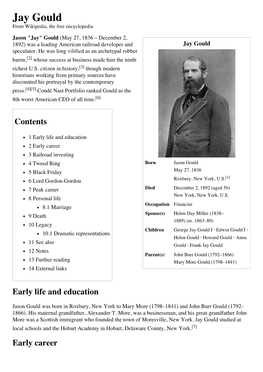 Jay Gould - Wikipedia, the Free Encyclopedia Jay Gould from Wikipedia, the Free Encyclopedia
