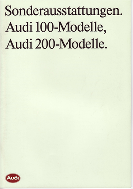 Sonderausstattungen. Audi100-Modelle, Audi200-Modelle