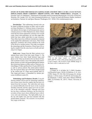 Study of Wafer-Thin Rocks on Earth & Mars and How They