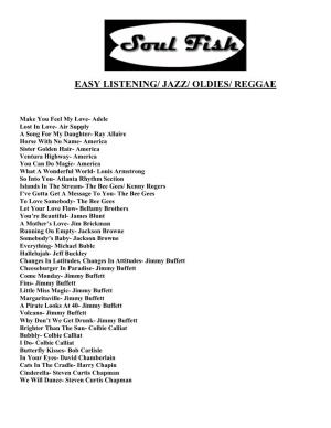 Easy Listening/ Jazz/ Oldies/ Reggae