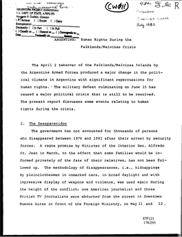 Caused a Major Political Crisis That Is Still to Be Resolved. the Present Report Discusses Some Events Relating to Human Rights During the Crisis