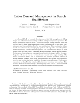 Labor Demand Management in Search Equilibrium