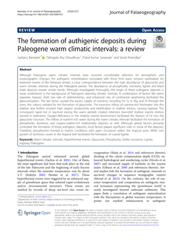 The Formation of Authigenic Deposits During Paleogene Warm Climatic