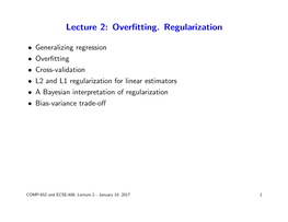Lecture 2: Overfitting. Regularization