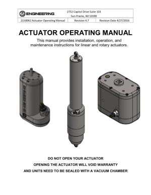 2150062 Actuator Operating Manual Revision 4.7 Revision Date 4/27/2016