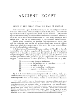 Origin of the Great Hypostyle Hall at Karnak