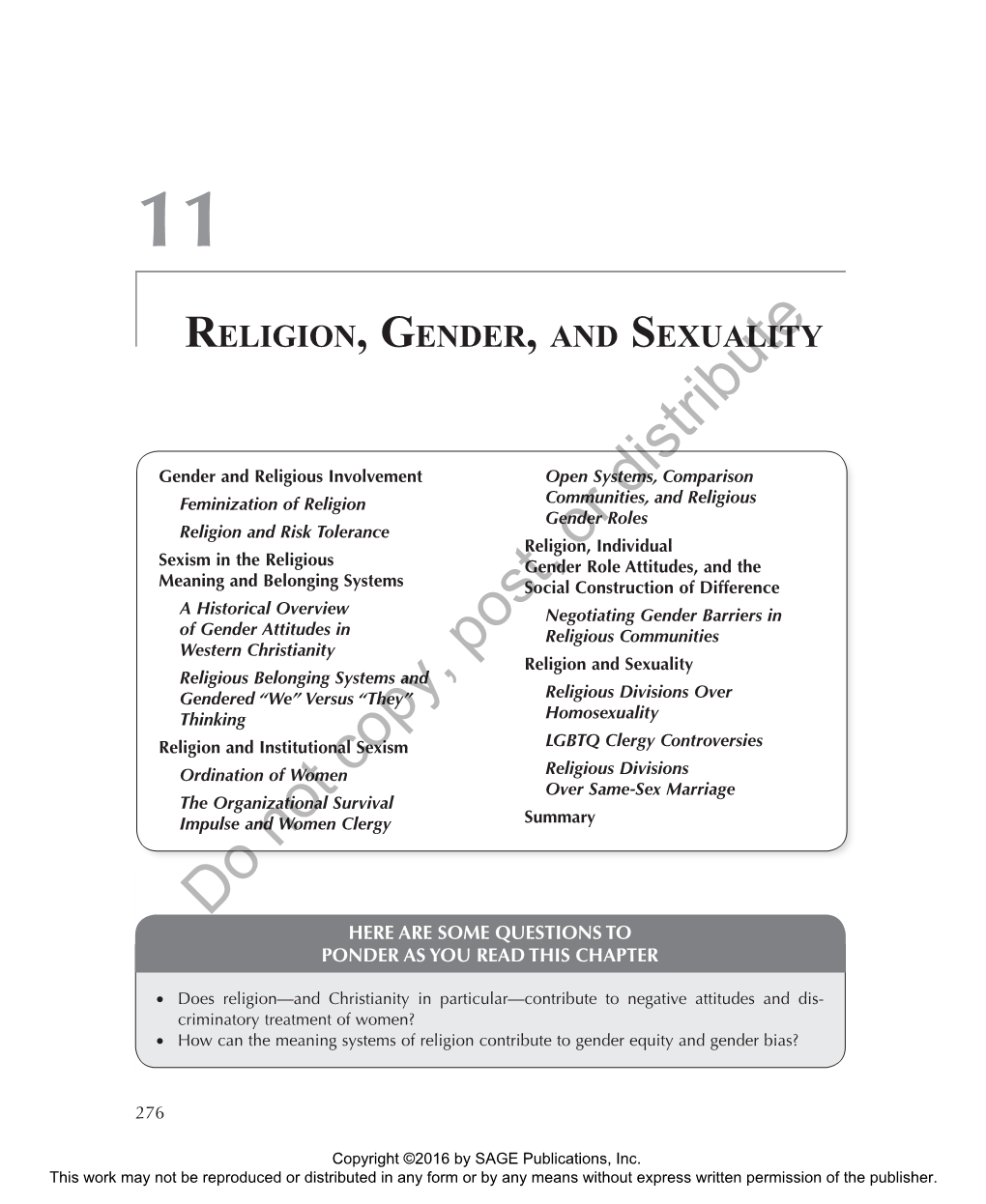 Religion, Gender, and Sexuality