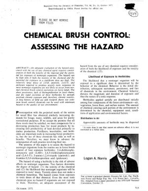 Chemical Brush Control: Assessing the Hazard