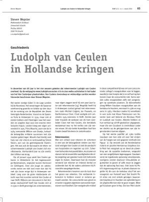 Ludolph Van Ceulen in Hollandse Kringen NAW 5/11 Nr