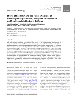 Effects of Food Bait and Trap Type on Captures Of