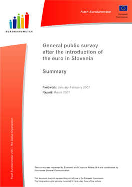 General Public Survey After the Introduction of the Euro in Slovenia