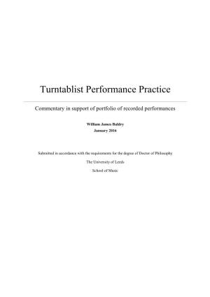 Turntablist Performance Practice