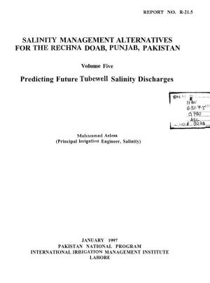 Salinlty MANAGEMENT ALTERNATIVES for the RECZINA DOAB, PUNJAB, PAKISTAN