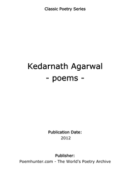 Kedarnath Agarwal - Poems