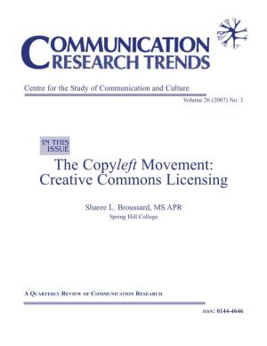 The Copyleft Movement: Creative Commons Licensing