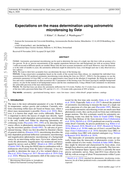 Expectations on the Mass Determination Using Astrometric Microlensing by Gaia J