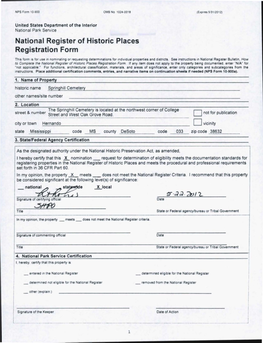 View National Register Nomination Form
