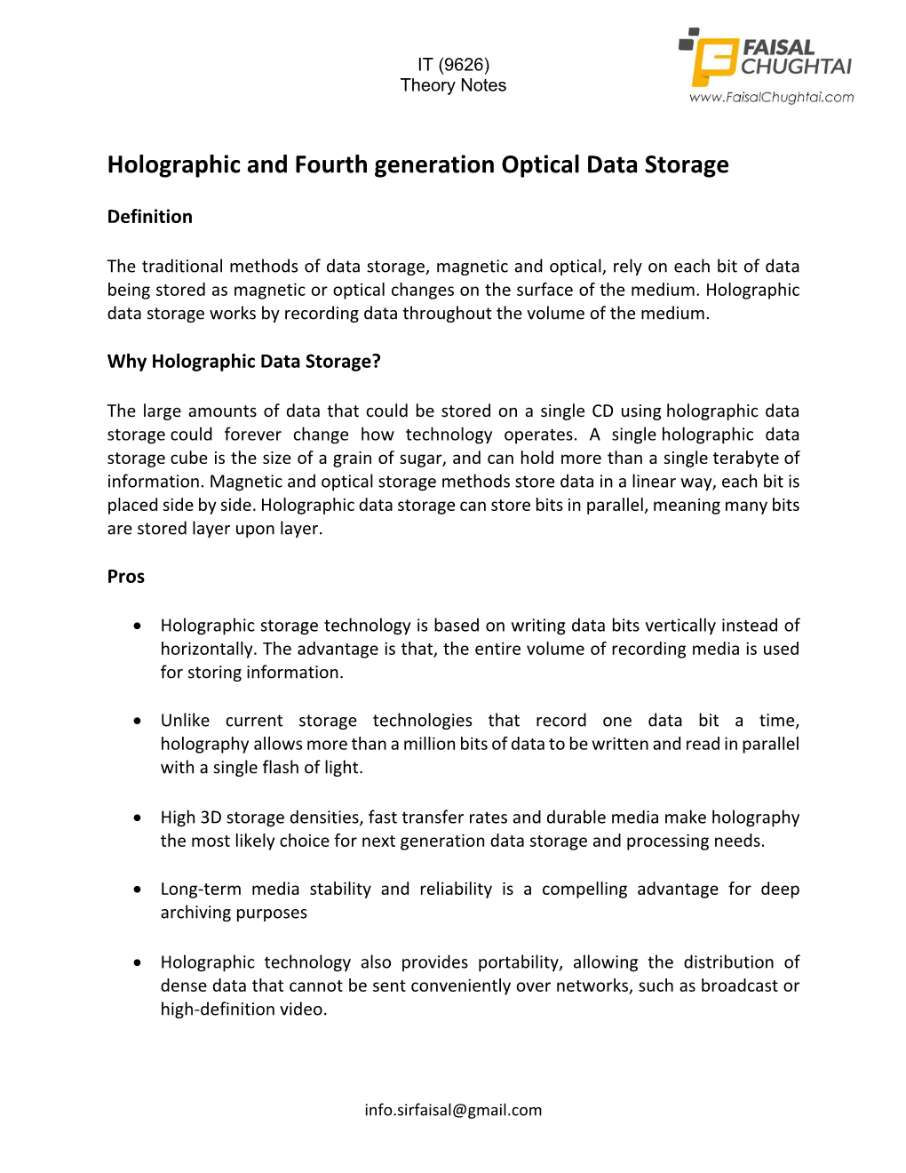 Holographic and Fourth Generation Optical Data Storage