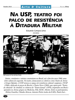 Na Usp, Teatro Foi Palco De Resistência À Ditadura Militar