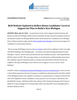 BLM Website Updated to Reflect House Candidates' Level Of