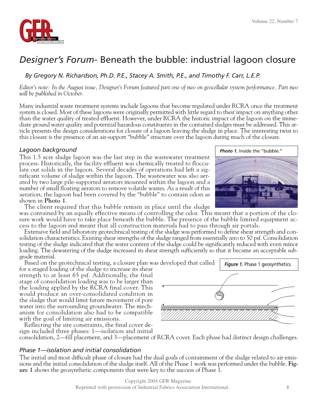 Beneath the Bubble: Industrial Lagoon Closure