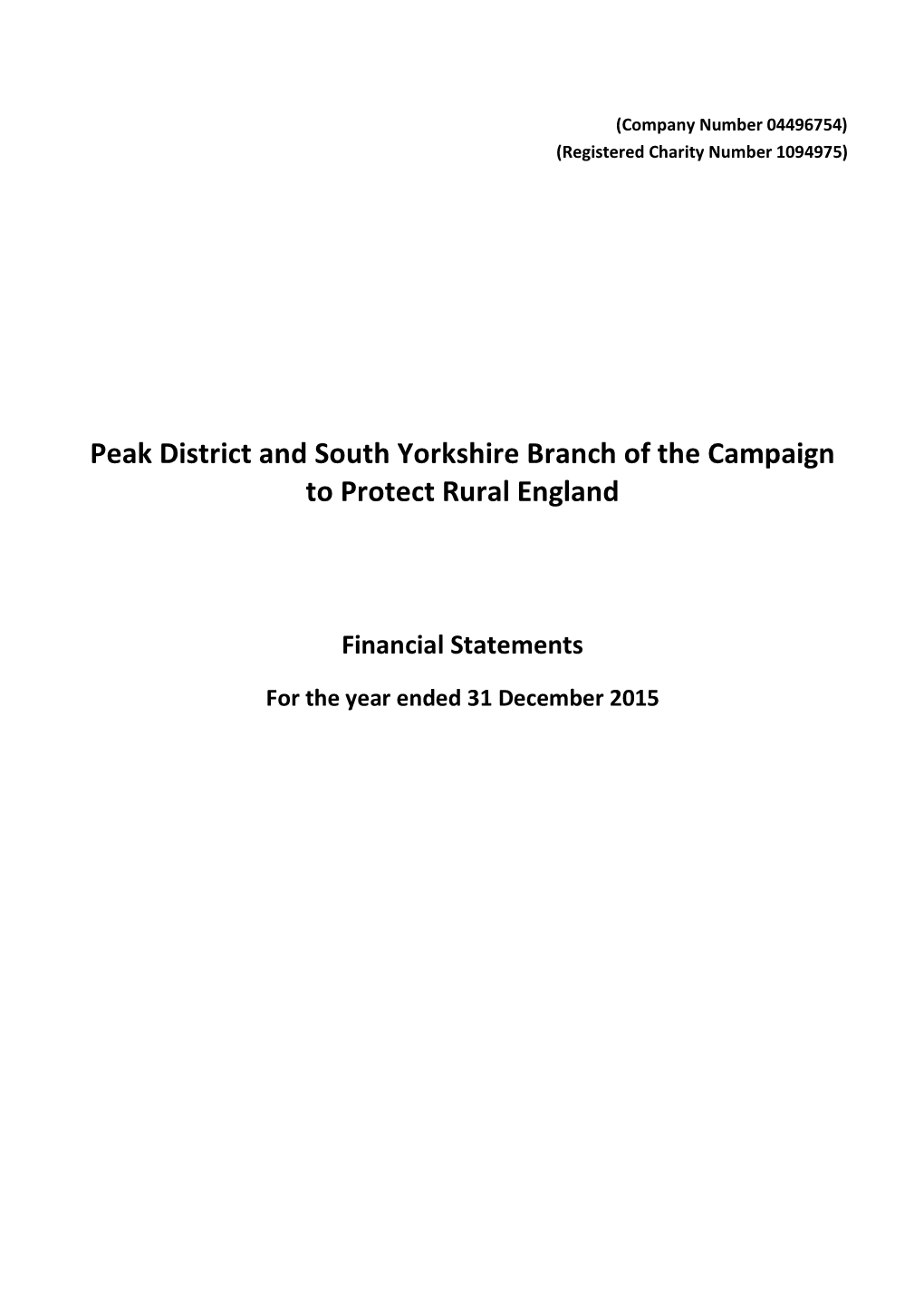 Peak District and South Yorkshire Branch of the Campaign to Protect Rural England