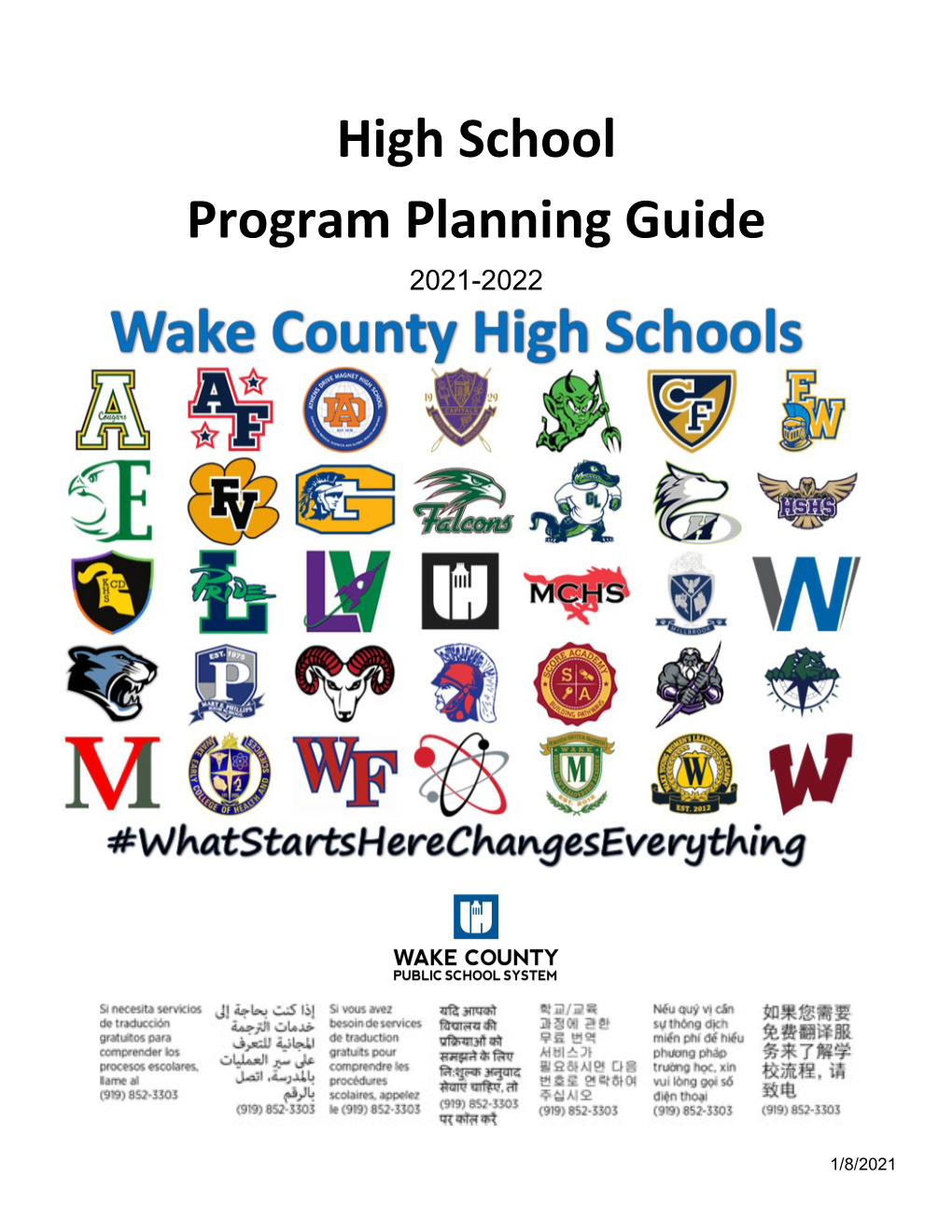 WCPSS 2021-2022 High School Program Planning Guide