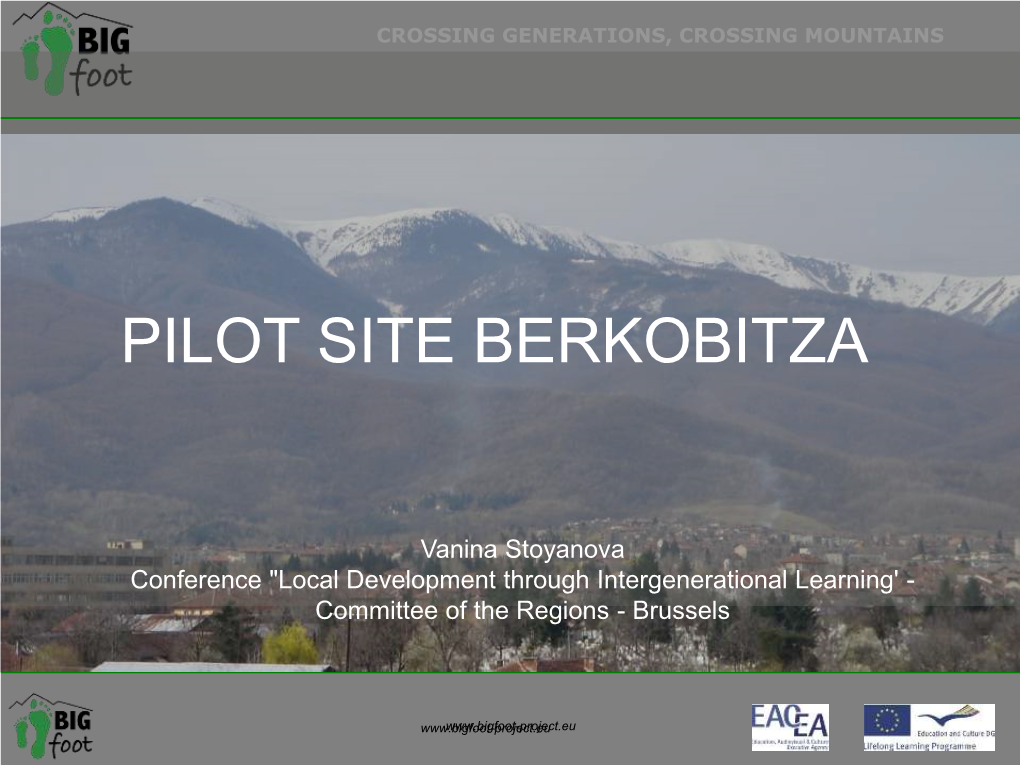 Title of the Presentation PILOT SITE BERKOBITZA