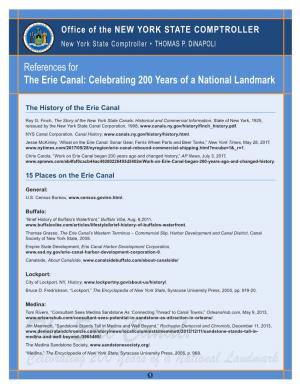 References for the Erie Canal: Celebrating 200 Years of a National Landmark