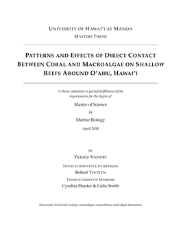 Patterns and Effects of Direct Contact Between Coral and Macroalgae On