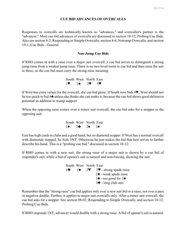 Cue Bid Advances of Overcalls 10-7