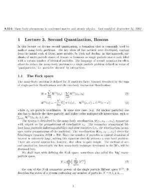 1 Lecture 3. Second Quantization, Bosons