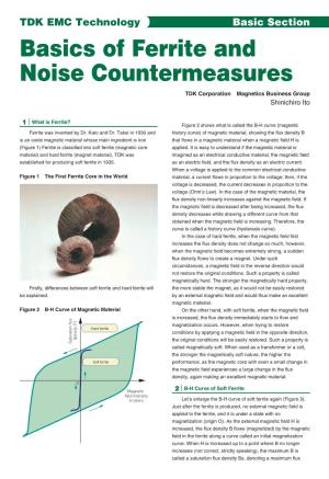 Basics of Ferrite and Noise Countermeasures TDK Corporation Magnetics Business Group Shinichiro Ito