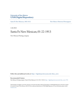 Santa Fe New Mexican, 01-22-1913 New Mexican Printing Company