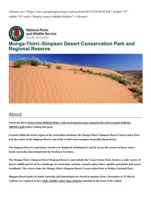 Munga-Thirri–Simpson Desert Conservation Park and Regional Reserve