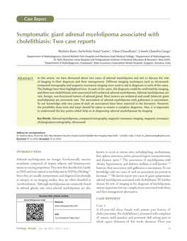 Symptomatic Giant Adrenal Myelolipoma Associated with Cholelithiasis: Two Case Reports