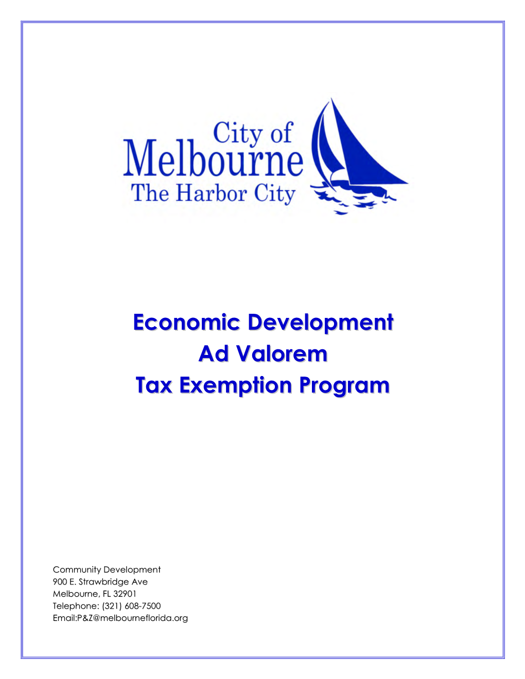 Economic Development Ad Valorem Tax Exemption Program