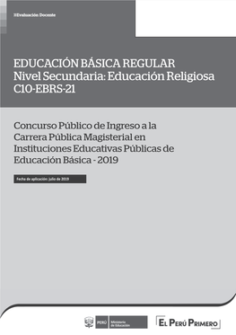 Nivel Secundaria: Educación Religiosa C10-EBRS-21