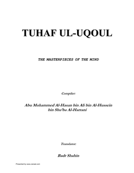 Tuhaf Ul-Uqoul